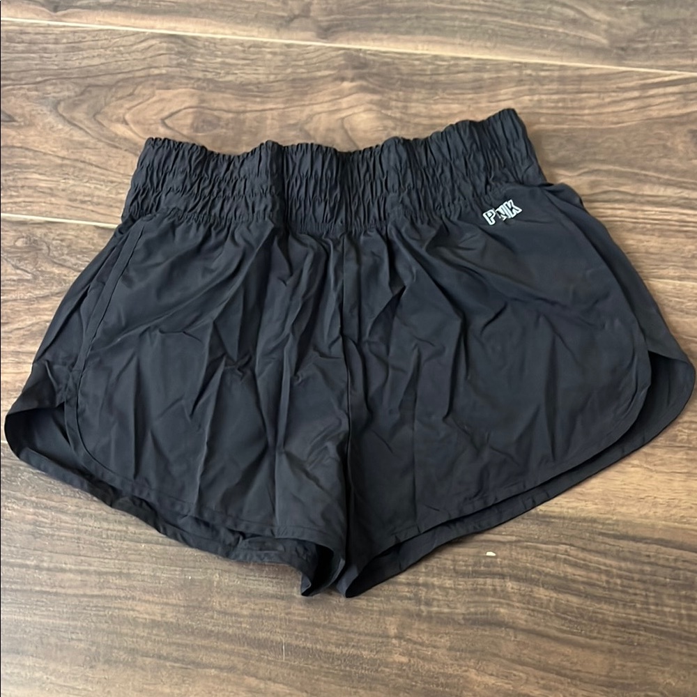 PINK Victoria's Secret Black Athletic Shorts Lightweight Elastic Waist
